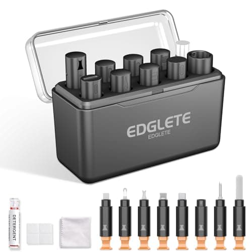Edglete for iPhone Cleaning Kit, Cleaner Kit for AirPod, iPhone Cleaner Charging Port Cleaning, Portable Cell Phone Repair Restore Tool for iPad Lightning Charger Cables Connectors Electronic Devices - Image 1