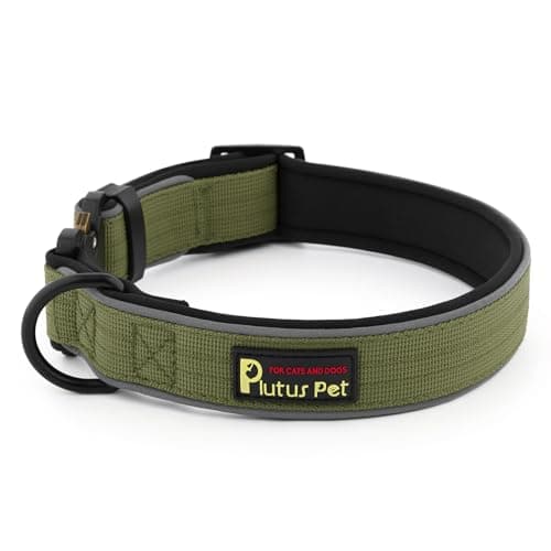 Plutus Pet Tactical Dog Collar, Reflective, Adjustable Heavy Duty Dog Collar, Soft Padded and Comfortable, for Small Medium and Large Dogs (Ranger Green, XL) - Image 1