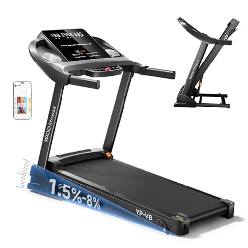 Treadmills for Home with Incline, Auto Foldable Running Treadmills, 8.0 MPH Walking Pad Treadmill with Bluetooth, 300 lbs Weight Capacity Quiet - Image 1