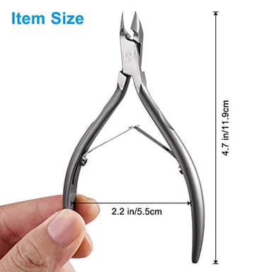 Cuticle Trimmer 3/4 Jaw Extremely Sharp Cuticle Nippers Scissors Stainless Steel Clippers Cutter Remover Pedicure Manicure Nail Tool, opove X7, Space Gray - Image 6