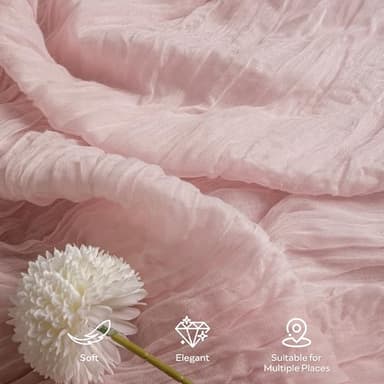 Leetaltree 2 Pack Pink Cheesecloth Table Runner, 35x120 Inch Boho Rustic Cheese Cloth Table Runner, Decorative Table Runners for Bridal Baby Shower Decorations or Wedding Table Decorations - Image 4
