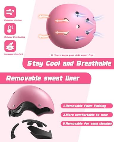 Kids Bike Helmet Set, Adjustable Helmet for Ages 3-10 Year Boys Girls, Pad Set with Knee and Elbow Pads for Bike, Roller, Skating, Scooter, Longboard and More Sports - Image 4