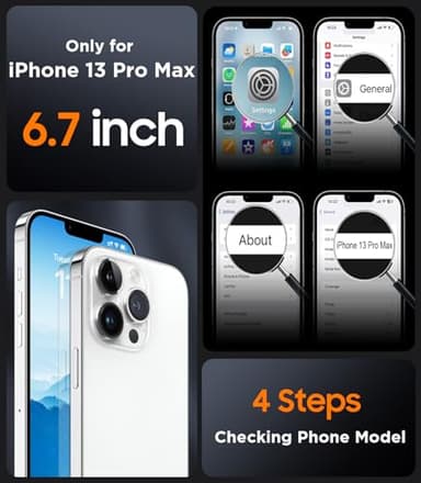 SPIDERCASE Designed for iPhone 13 Pro Max Case, Magnetic Translucent with 2PCS Tempered Glass Screen Protector [Full Camera Protection] Anti-Fingerprint Phone Case for iPhone 13 Pro Max 6.7'',Black - Image 2