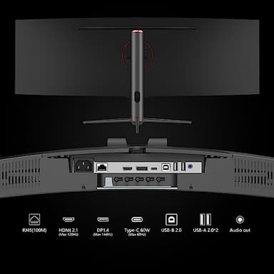 INNOCN 49" Curved Gaming Monitor 144Hz Ultrawide 32:9 WDFHD 3840 x 1080P, R1800, 99% sRGB, HDR400, USB Type C, DisplayPort, HDMI, Built-in Speakers, Height/Tilt Adjustable - 49C1G - Image 9
