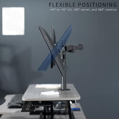 VIVO Height Adjustable 32 inch Standing Desk Converter with Dual 13 to 30 inch Monitor Stand, Sit Stand Monitor Mount and Desk Riser, Gray, DESK-V000K-M2G - Image 7