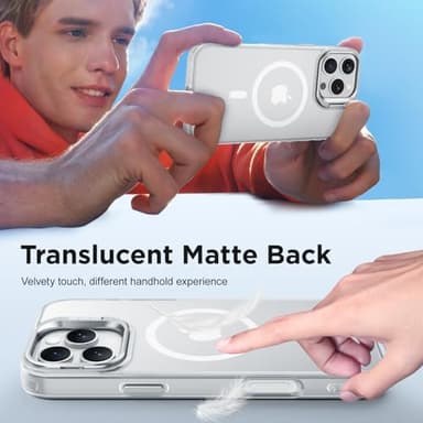 Beasyjoy Magnetic Case for iPhone 16 Pro Max with Stand, Compatible with MagSafe, Military Grade Protection Built-in Kickstand, Protective Translucent Slim Phone Case for iPhone 16 Pro Max 6.9", Clear - Image 7