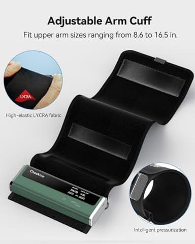 Checkme Blood Pressure Monitor for Home Use - Upper Arm Cuff, Bluetooth BP Machine, Accurate Readings in 30 sec, App Enabled for iOS & Android, Stores 50 BP Readings, Green - Image 8