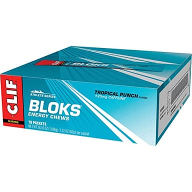 CLIF BLOKS - Tropical Punch Flavor with Caffeine - Energy Chews - Non-GMO - Plant Based - Fast Fuel for Cycling and Running - Quick Carbohydrates and Electrolytes - 2.12 oz. (18 Count) - Image 5