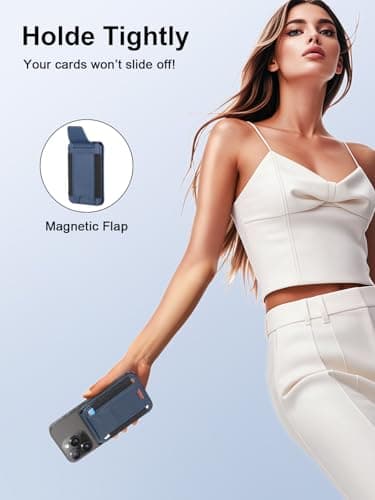 TopMade for Magsafe Wallet, Works with Apple Find My, Strongest Magnetic Wallet for iPhone 17/16/15/14/13/12 Series, Mganetic Card Holder with Adjustable Stand, 9 Cards Holder, Dark Blue - Image 8