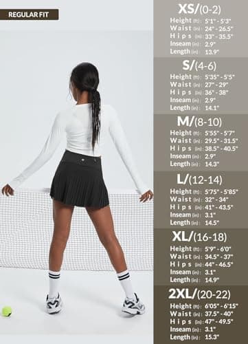 baleaf Pleated Tennis Skirt Skorts Skirts for Woman High Waisted Lightweight Athletic Golf Workout with Shorts Pockets Black Medium - Image 6