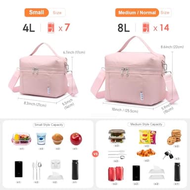 NOL Natural Organic Lifestyle Insulated Lunch Bags for Women Cooler Bag Lightweight Nylon Waterproof Lunch Box For Work - Image 3