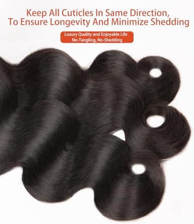 mlip Raw Bundles Human Hair Body Wave, No Tangle Shedding, Keep Texture Silky Soft After Multiple Washes, 15A Raw Indian Hair Bundles 18 20 22 Inches, Triple Lifespan 3X - Image 7