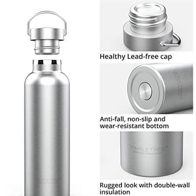 Triple Tree 34OZ Vacuum Insulated Stainless Steel Water Bottle, Double Wall Wide Mouth Lids Keeps beverage Hot or Cold Sweat Proof - Image 5