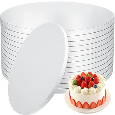 12 PCS Cake Drums 10 Inch, 10inch Drum, Cake Boards 10 Inch Round, 1/2" Thick Cardboard, Sturdy Circle, Base para Pastel Cardboard Base White Cake Boards for Wedding - Image 1