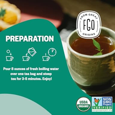 FGO Organic Spearmint Leaf Tea, 100 Count, Eco-Conscious Tea Bags, Caffeine Free, Resealable Bag, Packaging May Vary (Pack of 1) - Image 5