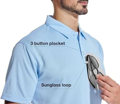 ZITY 5 Pack Polo Shirts for Men with Pocket Dry Quickly Short Sleeve Athletic Outdoor Work Collared Shirts 3XL - Image 4