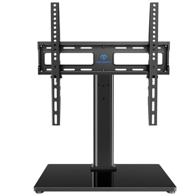 PERLESMITH Swivel Universal TV Stand/Base - Table Top TV Stand for 32-60 inch LCD LED TVs - Height Adjustable TV Mount Stand with Tempered Glass Base, VESA 400x400mm,Holds up to 88lbs PSTVS09 - Image 1