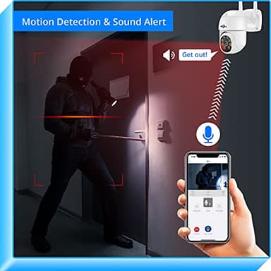 Hiseeu 2K 3MP PTZ Security Camera Outdoor,WiFi Camera, Auto Tracking&Light Alarm Floodlight & Color Night Vision,Two-Way Audio, Plug-in Cable,Compatible Wireless Camera System - Image 5