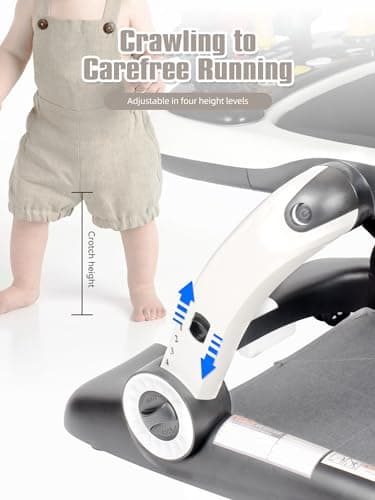 Music and Lights Baby Walker with Wheels, 6 in 1 Baby Activity Center w/Ergonomic backrest Design, Baby Walkers for Boys w/Foot Pads, Music Bouncer Walkers for Boys Girls Babies 6-18 Months, D Grey - Image 6