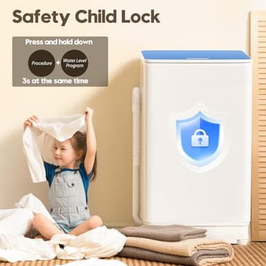 Auertech 18 lbs Portable Washing Machine, Fully Automatic Portable Washer with LED Display, 7 Wash Cycles, 4 Water Levels, Top Load Washing Machine for Apartment, RV, Dorm, Home - Image 6