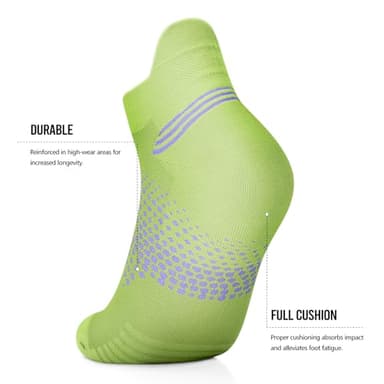 PAPLUS Ankle Compression Socks for Women 6 Pairs, Running Socks with Heel Tab, Cushioned Low Cut Athletic Socks - Image 6