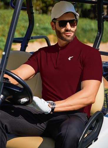 JMIERR Mens Golf Polo Shirts Dry Fit Moisture Wicking Quick Dry Short Sleeve Casual Collared Polos T Shirts for Men, XL, Red - Image 5