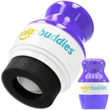 Solar Buddies Sunscreen Applicator - Single Purple - Refillable Roll on Sponge Sunscreen, Suncream & Lotion Applicator For Kids, Adults & Families - Holds 3.4fl oz, Perfect Size for Travel - Image 1