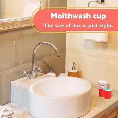 Huaiid 50 Pack 3 oz Paper Cups Red, Small Bathroom Cups Disposable Mouthwash Cups, Espresso Paper Cups for Party Travel Picnic BBQ - Image 6