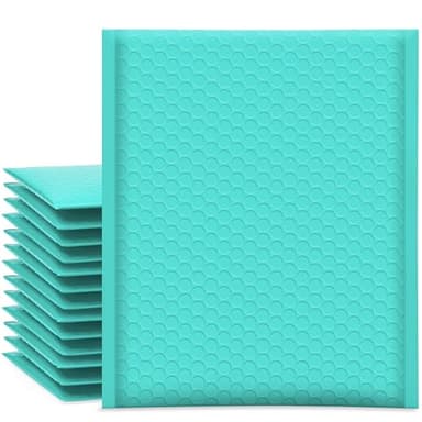 UCGOU Bubble Mailers 7.25x12 Inch Teal 25 Pack Usable Size 7.25x11 Padded Envelopes Small Business Opaque Packaging Self Seal Waterproof Boutique Bulk Shipping Bags for Jewelry Makeup Supplies #1 - Image 1