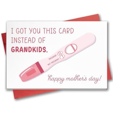 Funny Mothers Day Card For Mom From Son, Daughter, Kid, For Wife From Husband, Happy Card For First Time Mama, Cute, Gag, Hilarious, Humor Gifts Ideas For Bonus, Stepmom, 8"x5.3" (Grandkids) - Image 1