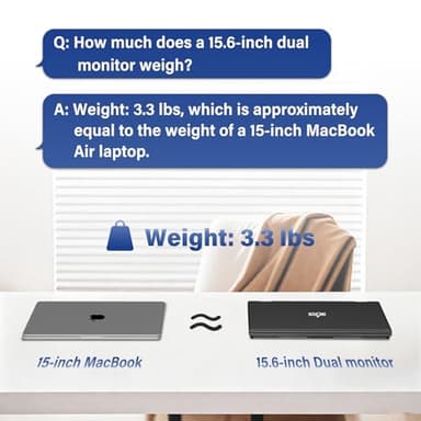 InnoView 15.6" Dual Portable Monitor 1920x1080P FHD 315°Adjustable Dual Stacked Foldable Monitor Built-in Speakers Screen Extender with HDMI/USB-C for Laptop Windows Mac - Image 8