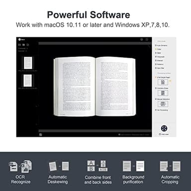 CZUR ET18 Pro Professional Document Scanner, 2nd Gen Auto-Flatten & Deskew Tech, 18MP HD Camera, Capture A3, 186 Languages OCR, Convert to PDF/Searchable PDF/Word/Tiff/Excel, Run On Windows & MacOS - Image 4