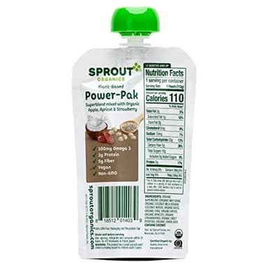 Sprout Organic Baby Food, Stage 4 Toddler Pouches, Apple Apricot & Strawberry Power Pak, 4 Oz, Pack of 12 - Image 4