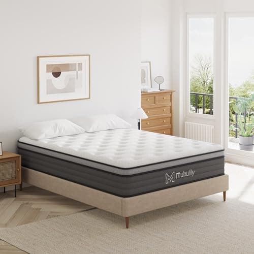 Mubulily Queen Mattress,10 Inch Hybrid Mattress in a Box with Gel Memory Foam Mattress,Individually Wrapped Pocket Coils Innerspring Mattress,Pressure Relief,Back Pain Relief,CertiPUR-US. - Image 1