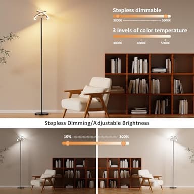 PreeOtti Floor Lamps for Living Room, 40W/2400LM Rotatable LED Floor Lamp with Touch & Remote Control, 70" Tall Standing Lamp Stepless Dimmable, Modern Torchiere Corner Lamp for Bedroom, Office - Image 4