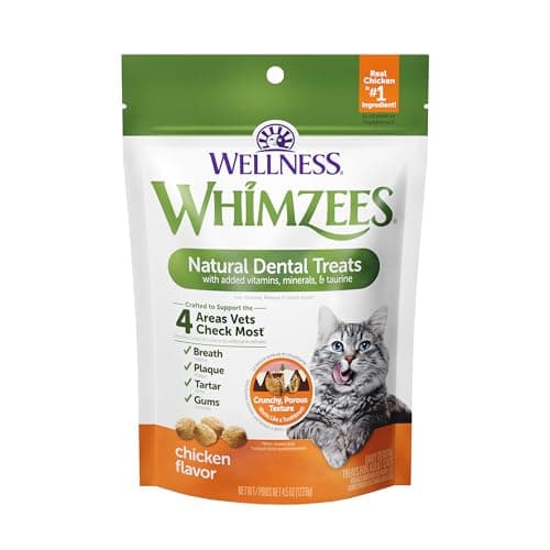 WHIMZEES Wellness Cat Dental Treats, Natural Chews, Chicken Flavor, (4.5 Ounce Bag) - Image 1