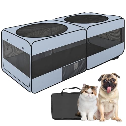 2-in-1 Dog Playpen, 58''Pop Up Cat Puppy Pet Playpen Indoor/Outdoor Cats Enclosed, Cat Dog Tent Crate Cage Kennel, Portable Playpen for Kitten, Small Animals Play Pen(No Divider, Unified Space) - Image 1
