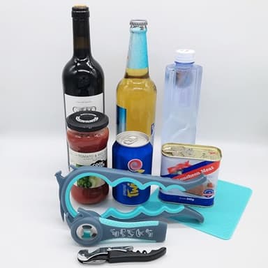 Otstar Jar Opener Bottle Opener and Can opener for Weak Hands,Seniors with Arthritis, Elderly, Jar Lid Opener Gadgets with Rubber Jar Opener Gripper Pad and Corkscrew Opener - Image 9