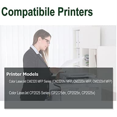 304A Toner Cartridges 4-Pack Replacement for HP 304A Works with Color Laserjet CP2025,CM2320fxi MFP,CM2320nf MFP,CM2320n MFP; Color CP2025dn ,CP2025n Printers (Black,Cyan, Magenta, Yellow - Image 2