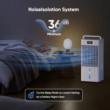 Feculs Portable Windowless Air Conditioners, 3-IN-1 Swamp Cooler, Evaporative Air Cooler, 6 Speeds & 3 Modes, 3-Gal Water Tank for Cooling, 20 FT/S Remote Control, Portable Air Cooler for Indoors - Image 6