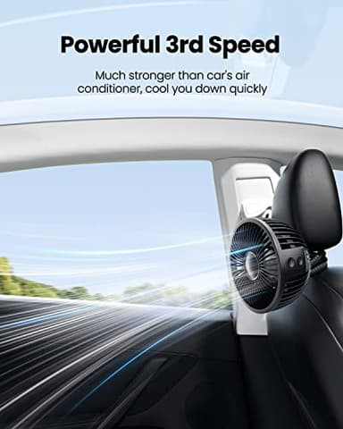 Gaiatop Baby Stroller Fan, 4000mAh Oscillating Mini Portable Fan with Light, 4 Speeds Battery Operated Small Handheld Desk Fan, 360° Rotate Flexible Tripod Clip On Fan for Car Seat Crib Travel Black - Image 5