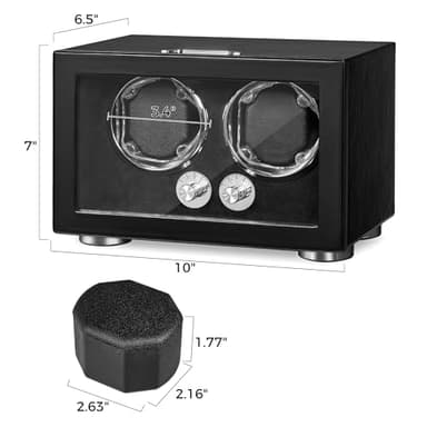 ANWBROAD Watch Winder for Automatic Watches, Double Watch Winder with LED and 4 Rotating Modes, Automatic Watch Winder Super Quiet Motor, Watch Winder Box with Adapter for Man UJWW004B - Image 6