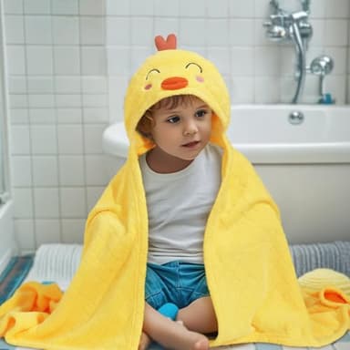 WODHOY Toddler Towels with Hood for 0-5 Years, 2-Pack Toddler Bath Towel 50"x32" Large Size Baby Bath Towel for Girl Boy, Soft Absorbent Kids Towels with Animal Hooded, Baby Bath & Hooded - Image 4