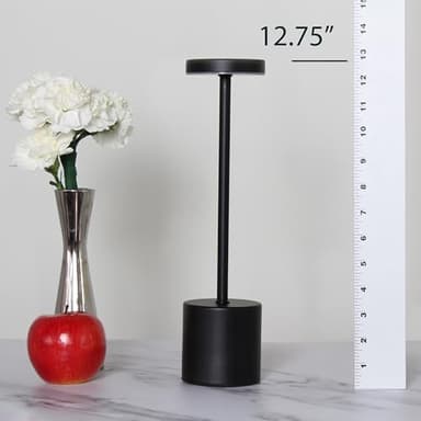 Simple Designs LD1083-BLK 12.75" Mushroom Magic Disc Dimming & Rechargeable Cordless 4-Way Touch Sensor Stick Desk Lamp, Black - Image 5