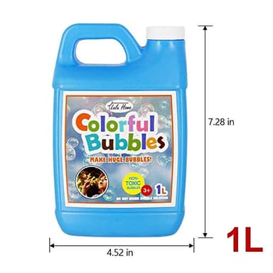 Lulu Home Concentrated Bubble Solution, 1 L/ 33.8 OZ Refill for Bubble Machines, Giant Wands, and Blowers - Up to 2.5 Gallons for Kids' Birthday Parties - Image 2