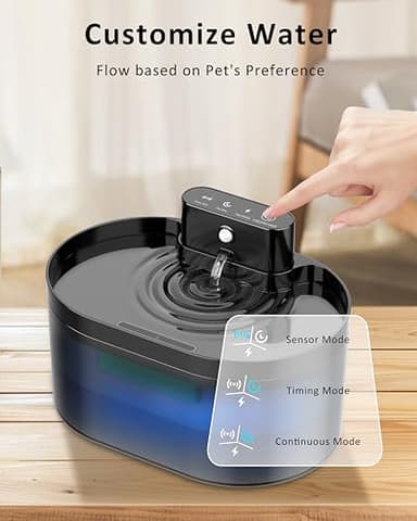 Wireless Cat Water Fountain: Pet Water Fountain Battery Operated, 74oz/2.2L Automatic Cat Water Dispenser，Rechargeable Drinking Fountain for Cats Indoor with Motion Sensor,Fountain+3Filters+3Sponges - Image 3