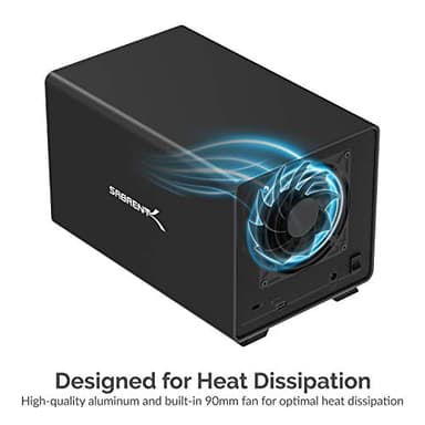 SABRENT 4-Bay USB 3.2 Gen 2 SATA Docking Station for 3.5” HDD/SSD, 10Gbps USB-C DAS, Tray-Less Hot-Swap, Aluminum Enclosure with Cooling Fan, Individual Power Switches, No RAID (DS-SC4B) - Image 2