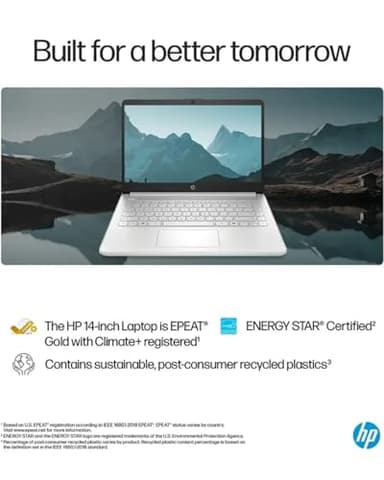 HP Business Student Laptop Computer - Windows 11 Pro & Microsoft Office Lifetime | 14 inch HD | AI-Powered, 12 Hr Batter N-Serious Laptop| 16GB RAM, 128GB UFS, 256GB Extend Micro SD | Silver - Image 7