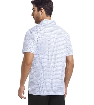Alex Vando Mens Golf Shirt Moisture Wicking Classic Print Golf Shirts for Men,White U,M - Image 4