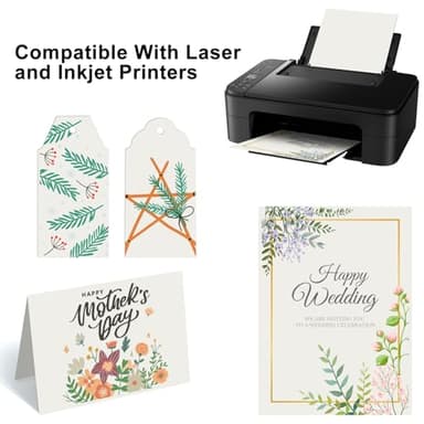 OcePor 50 Sheets Cream Cardstock Paper, Colored Printer Paper 8.5 x 11, Card Stock Thick Construction for Craft,Scrapbook，Office Printing, Invitations, Certificates，92 lb/250gsm - Image 5